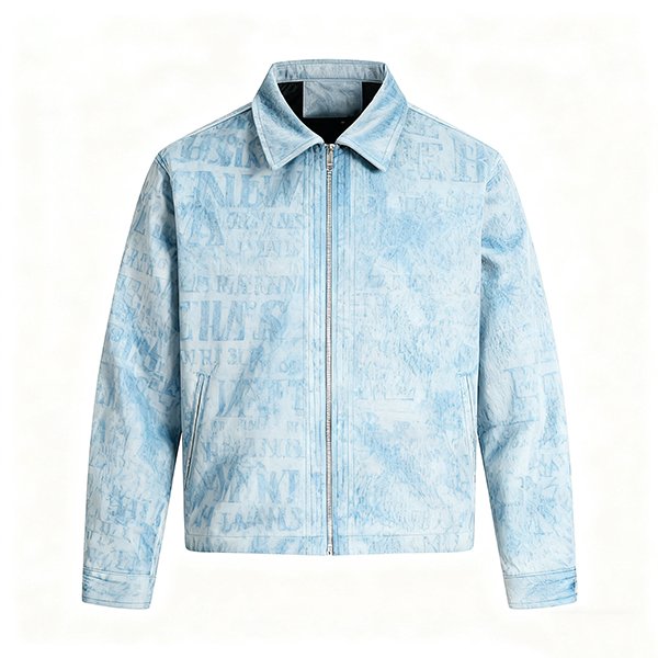 Unisex Retro Streetwear Jacket - Collared Zip-Up Fashion